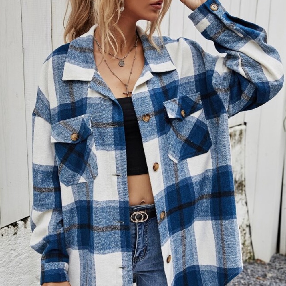 SHEIN • Oversized Plaid Shacket